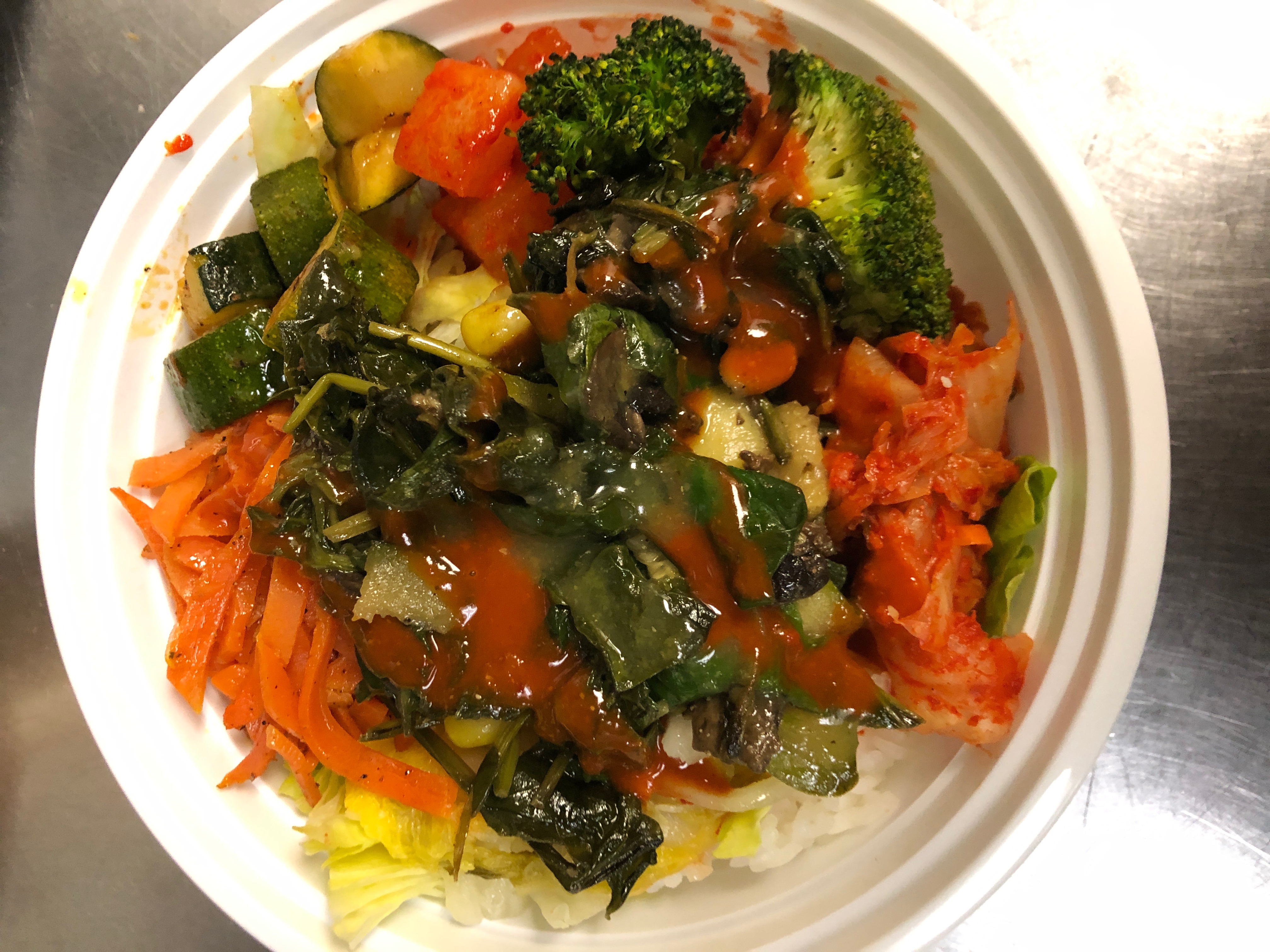 Order Vegan Seasonal Roasted Veggie Kimchi Bowl food online from Kimchi grill store, Brooklyn on bringmethat.com