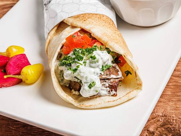 Order Gyros Wrap food online from Lusy's Mediterranean Cafe store, Los Angeles on bringmethat.com
