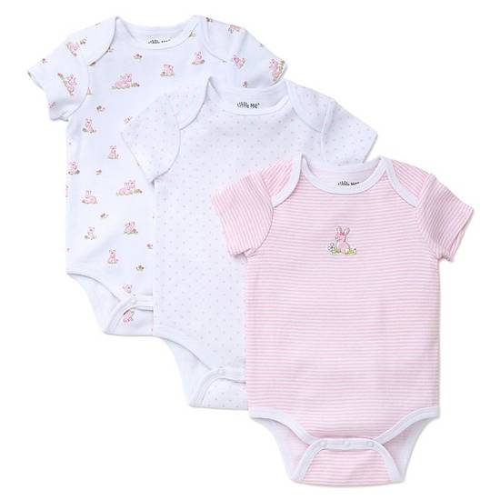 Order Little Me® Size 3M Baby Bunnies 3-Pack Bodysuits in Pink/White food online from Bed Bath & Beyond store, Lancaster on bringmethat.com
