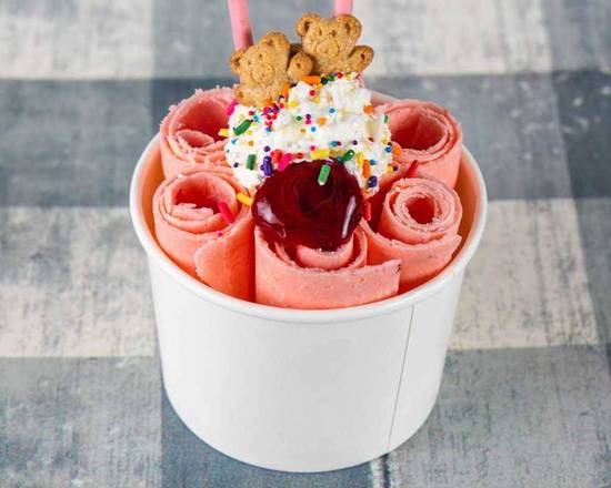 Order Strawberry Forest Ice Cream food online from Moo Rolls Ice Cream store, Aurora on bringmethat.com