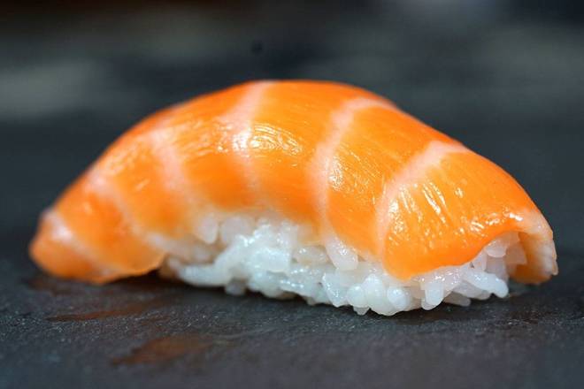 Order Sake Nigiri food online from Osaka sushi express & fresh fruit smoothies store, Chicago on bringmethat.com