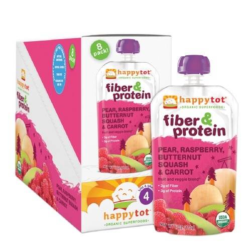 Order Happy Tots Fiber & Protein Organic Stage 2 Baby Food Pear, Raspberry, Butternut Squash & Carrot - 4.0 oz x 8 pack food online from Walgreens store, Floyds Knobs on bringmethat.com