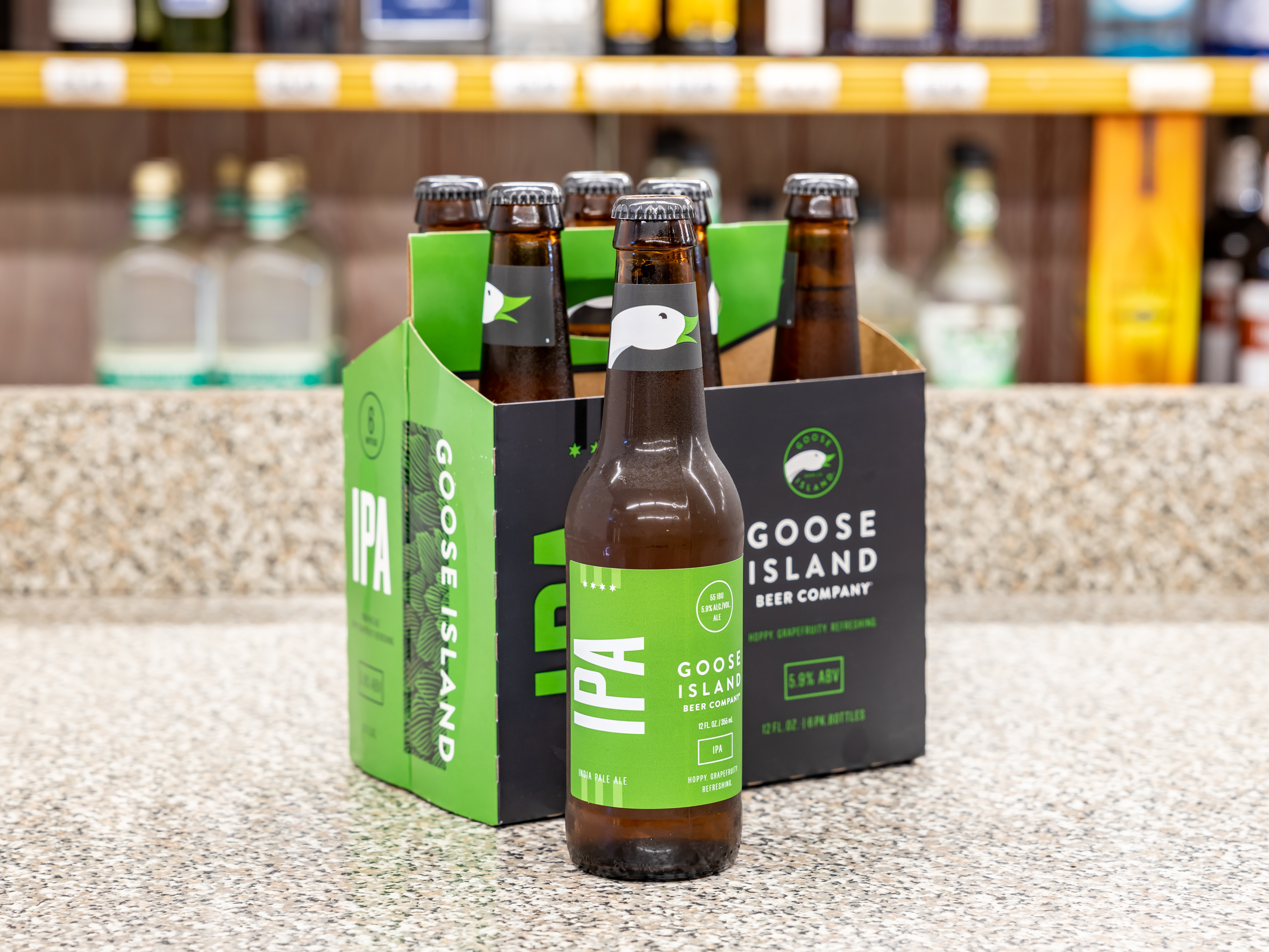Order Goose Island IPA, 6 Pack 12 oz. Bottle Beer 5.9% ABV food online from Liquor Republic store, Cypress on bringmethat.com