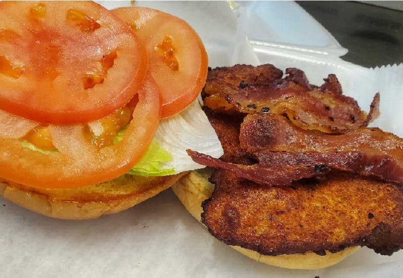 Order BBQ'd Bacon Burger - Burger food online from Buffalo House store, Philadelphia on bringmethat.com