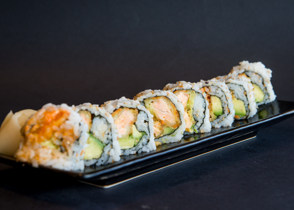 Order Spicy Salmon Tempura Roll food online from California Roll Factory store, Los Angeles on bringmethat.com