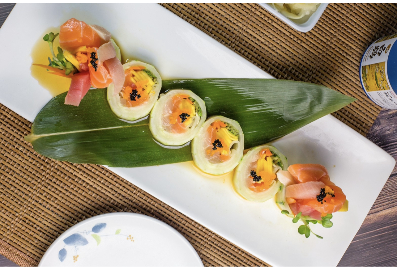 Order Q-wrapper Roll food online from Oho Sushi Studio store, Long Beach on bringmethat.com