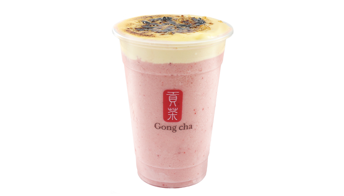 Order Medium Creme Brulee Strawberry Milk Smoothie food online from Gong Cha store, San Jose on bringmethat.com