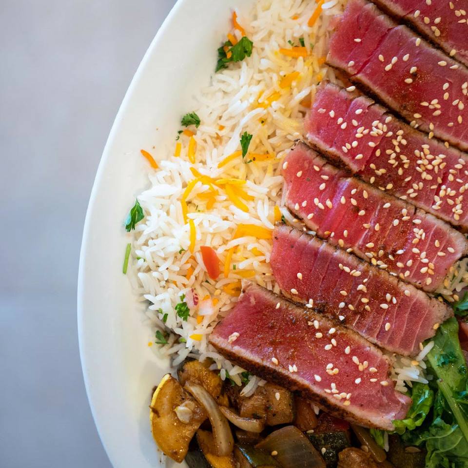 Order Seared Ahi Plate food online from Off The Boat Fish Grill store, Tustin on bringmethat.com
