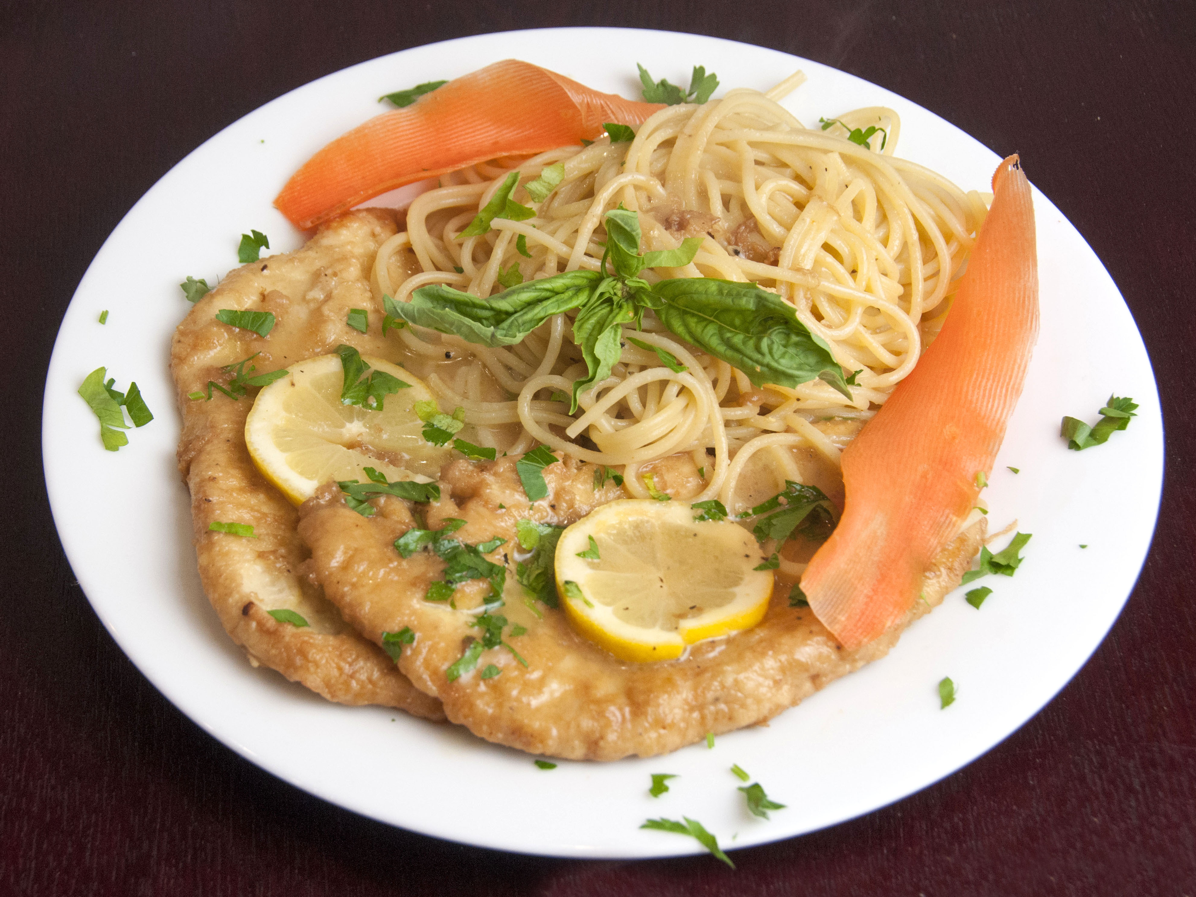 Order Chicken Francese with Pasta food online from Pizza Stop store, New York on bringmethat.com