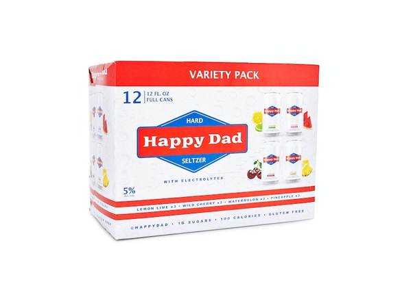 Order Happy Dad Hard Seltzer Variety Pack - 12x 12oz Cans food online from Southwest Liquor store, Thousand Oaks on bringmethat.com