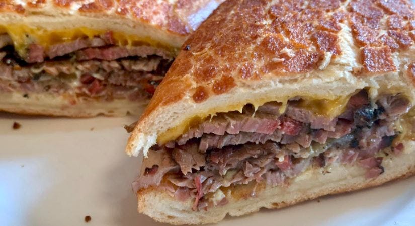 Order BBQ Beef Brisket Sandwich - Sandwich food online from GoodFellas Pizzeria store, San Francisco on bringmethat.com