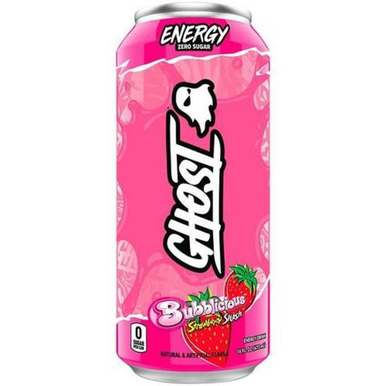 Order Ghost Energy - Bubblicious Strawberry Splash food online from IV Deli Mart store, Goleta on bringmethat.com