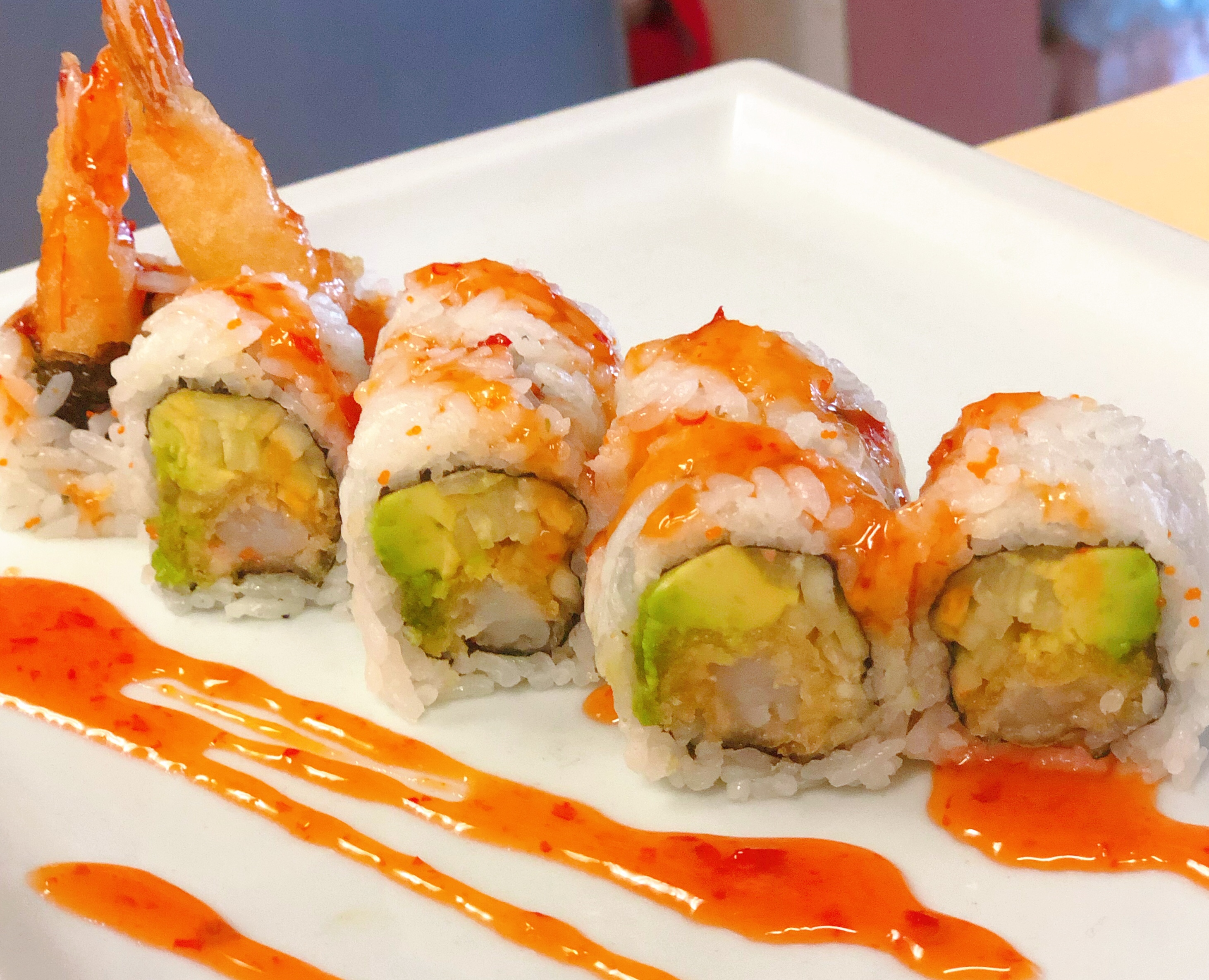 Order Spicy Shrimp Roll food online from Sake Roll Sushi store, Glendora on bringmethat.com