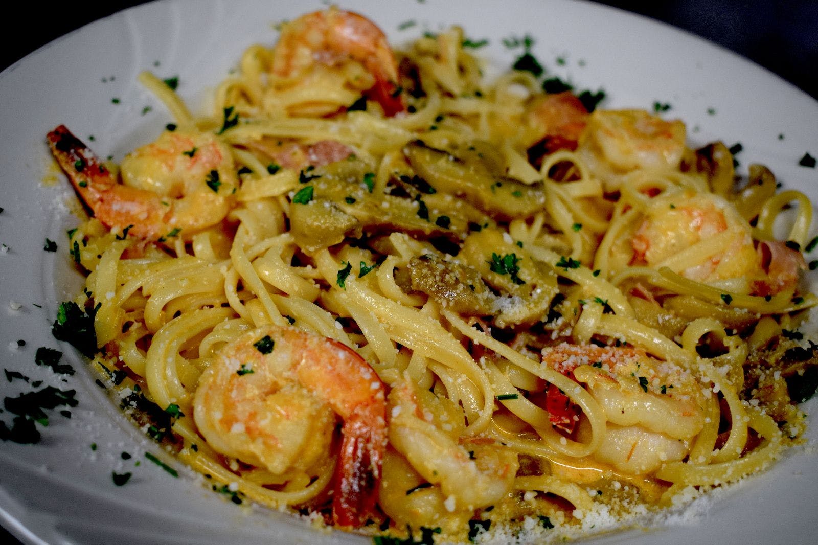 Order Shrimp Parmigiana - Entree food online from Palermo Italian Grill store, Northampton on bringmethat.com