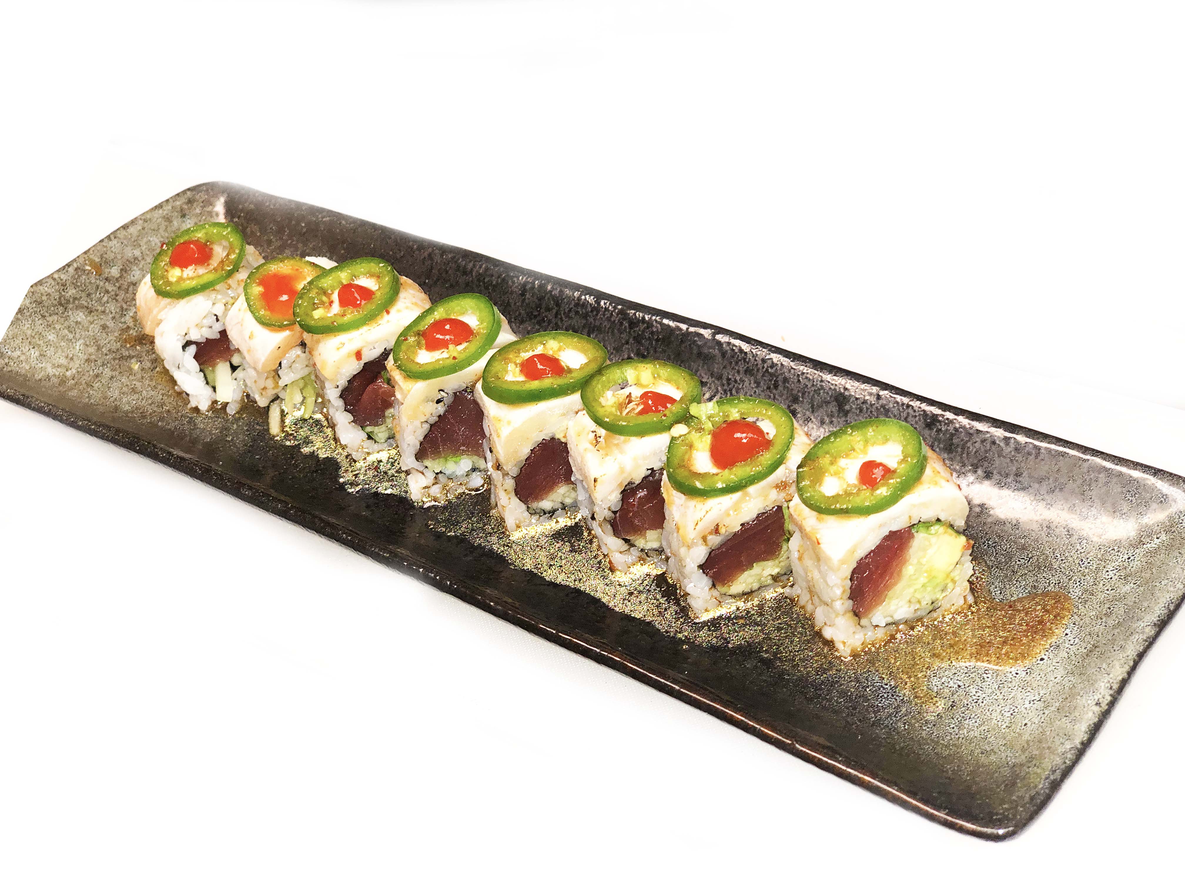 Order King of the sea Roll food online from Izumi Japanese Restaurant store, Youngstown on bringmethat.com