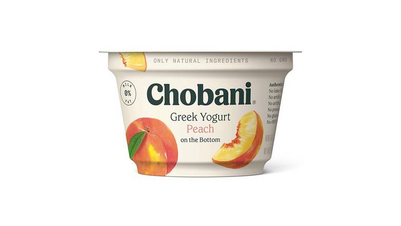 Order Chobani Peach On The Bottom Non-Fat Greek Yogurt food online from Trumbull Mobil store, Trumbull on bringmethat.com