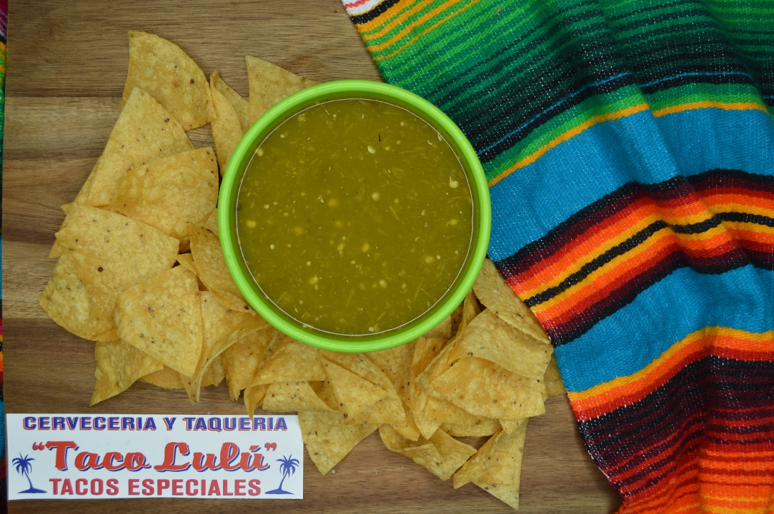 Order Chips and Green Salsa food online from Taco Lulu store, Chicago on bringmethat.com