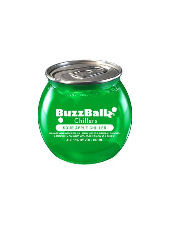 Order BuzzBallz Sour Apple Chiller 187ML (15% ABV) food online from Chevron Extramile store, Anaheim on bringmethat.com