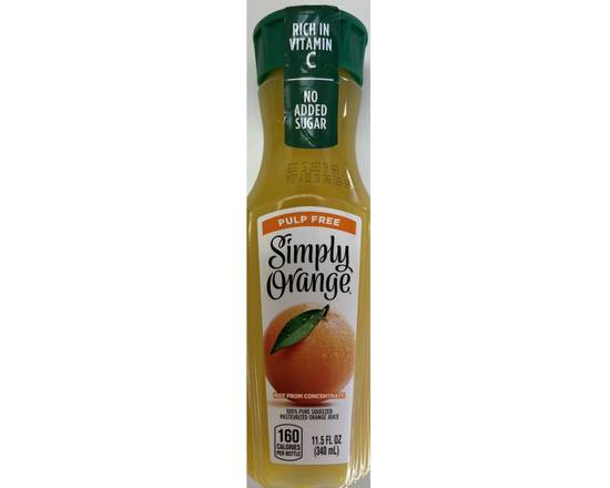Order Simply Orange juice (11.5 oz) food online from Supreme Donuts store, Rowlett on bringmethat.com