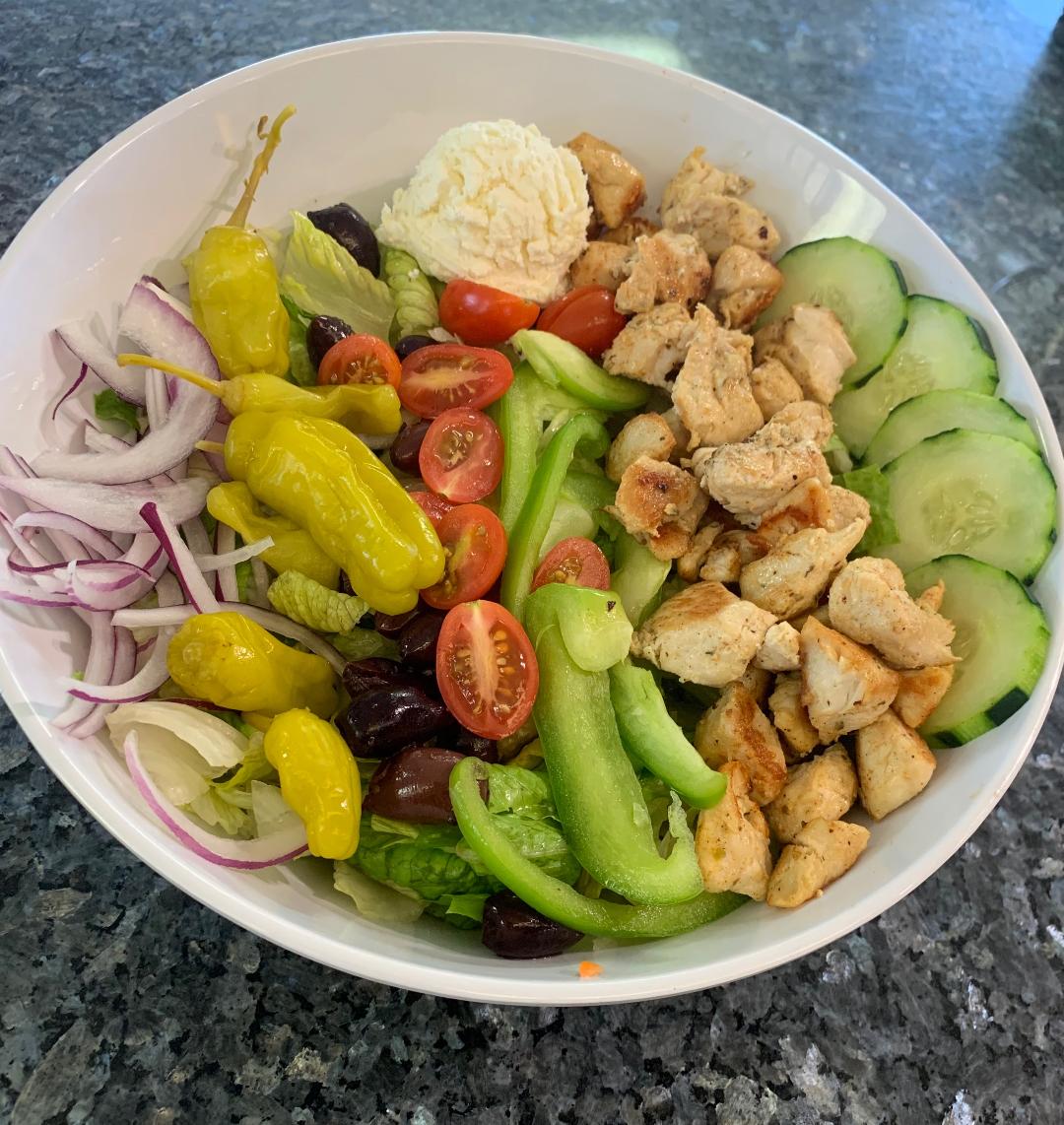 Order Greek Chicken Salad food online from Andy's #4 Burgers store, Indio on bringmethat.com