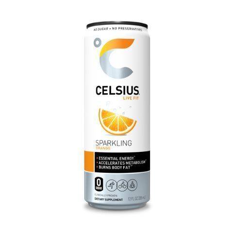 Order Celsius Sparkling Orange 12oz Can food online from 7-Eleven store, Richmond on bringmethat.com