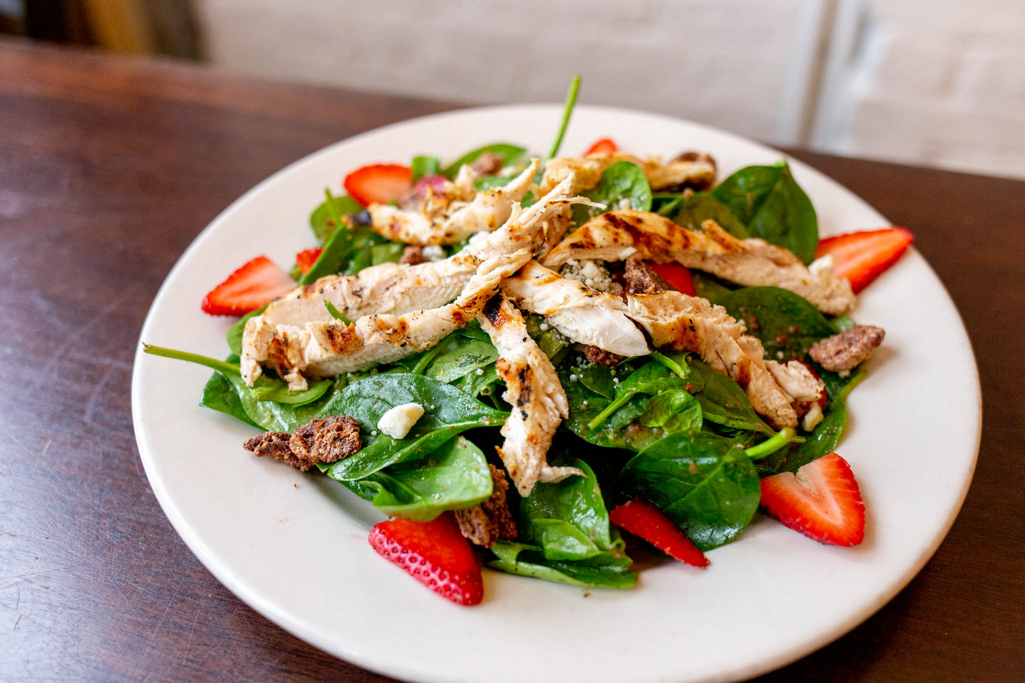 Order Spinach Salad food online from Doc Crow Southern Smokehouse store, Louisville on bringmethat.com