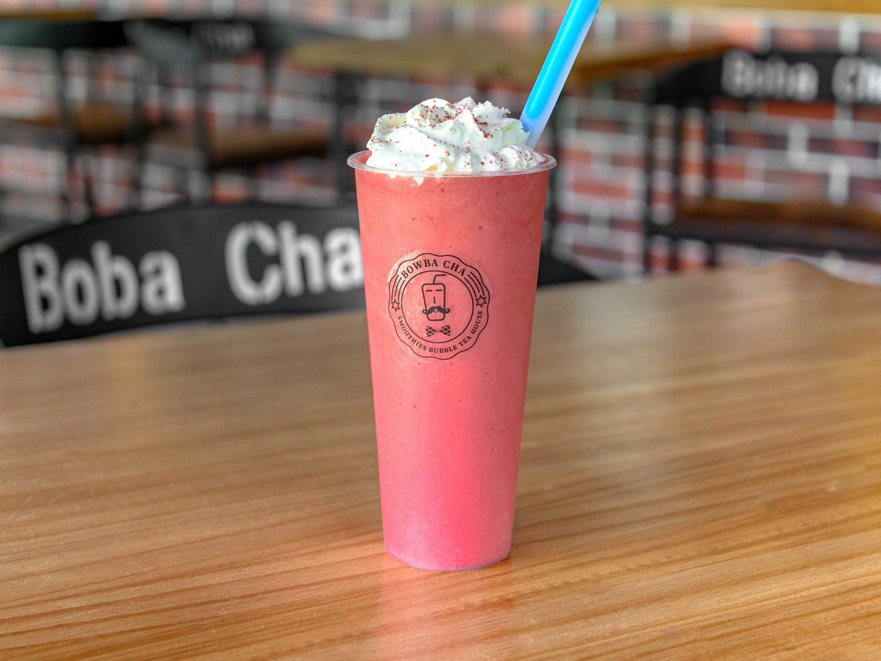 Order Strawberry Shortcake Smoothie food online from Boba Cha Smoothies Bubble Tea House store, Newark on bringmethat.com
