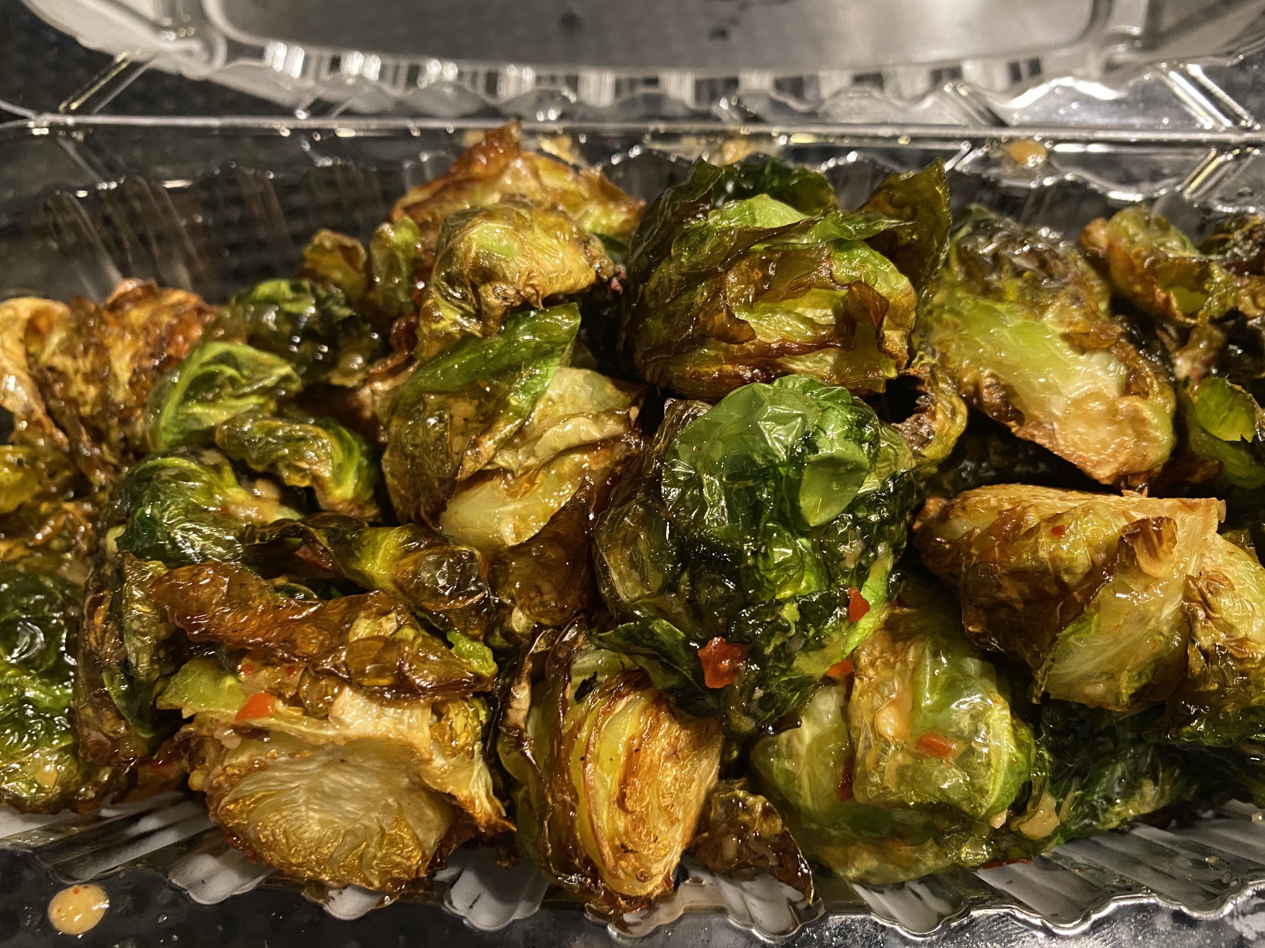 Order Crispy Spiced Brussels Sprouts food online from Moussaka Mediterranean Kitchen store, San Leandro on bringmethat.com