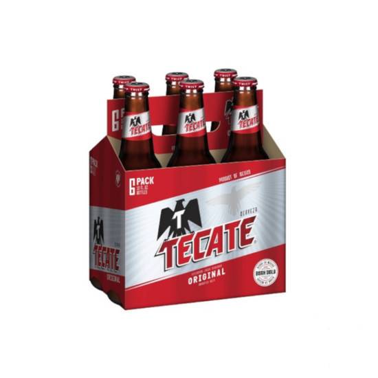 Order Tecate Mexican Beer 6 bottles | 4% abv food online from Pink Dot store, Santa Clara on bringmethat.com
