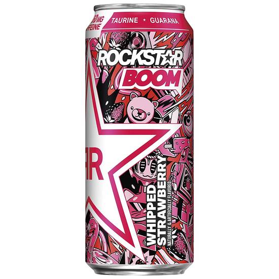 Order Rockstar Boom Energy Drink Whipped Strawberry food online from Deerings Market store, Traverse City on bringmethat.com