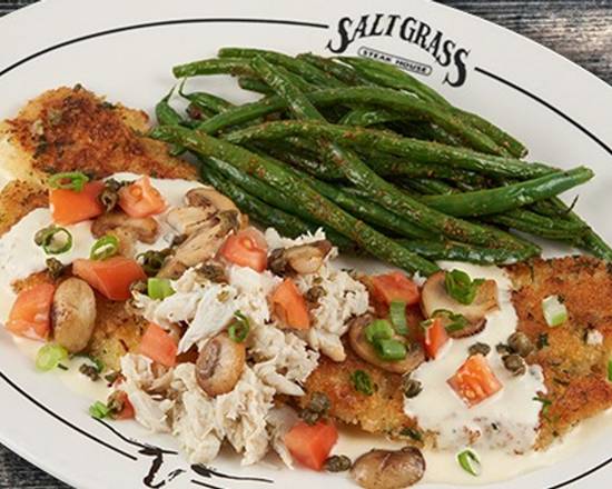 Order Parmesan Crusted Flounder food online from Saltgrass Steakhouse store, Humble on bringmethat.com