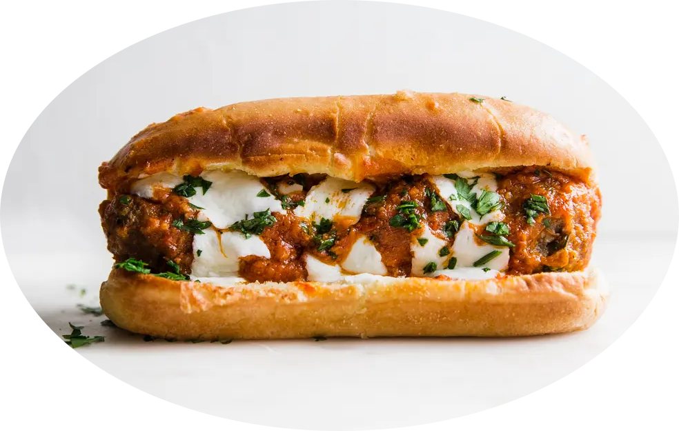 Order Meatball Parmigiana Sandwich food online from I Heart Pizza Ny store, New York on bringmethat.com