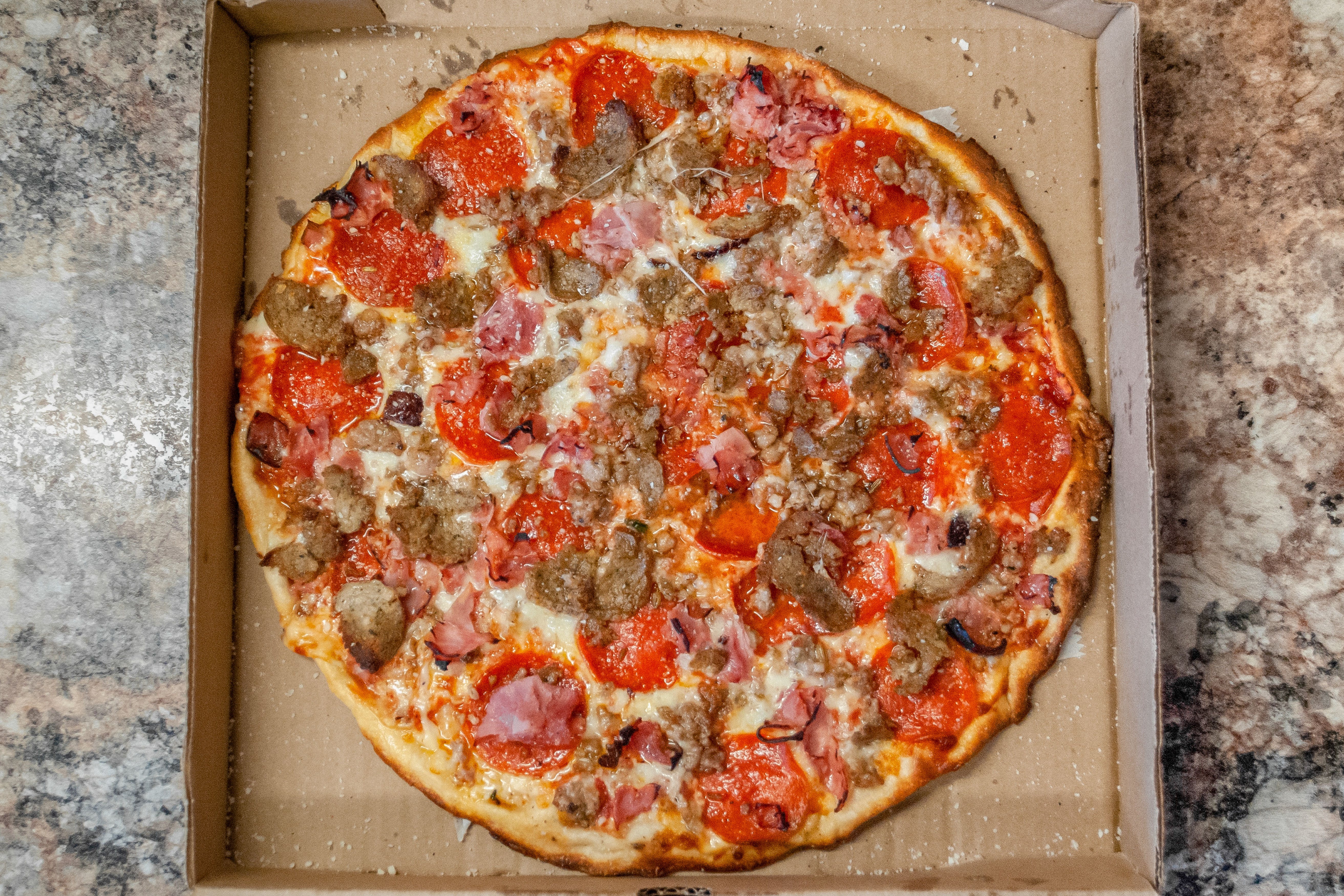 Order Meat Lovers Pizza - Meat Lovers Pizza food online from All Star Pizza store, Rochester on bringmethat.com