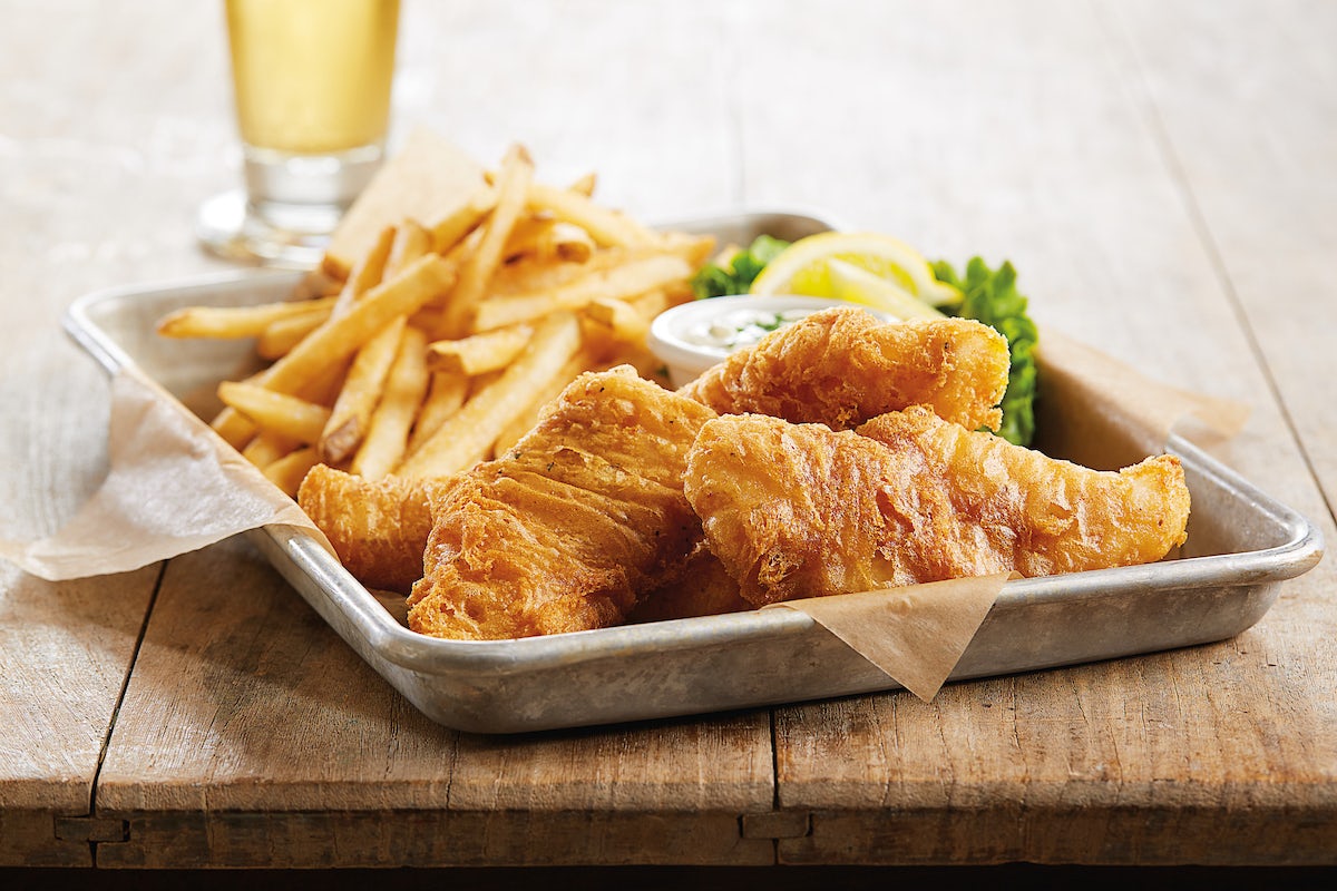 Order BJ's Brewhouse Blonde® Fish 'N' Chips food online from BJ's Restaurant & Brewhouse store, Pearland on bringmethat.com