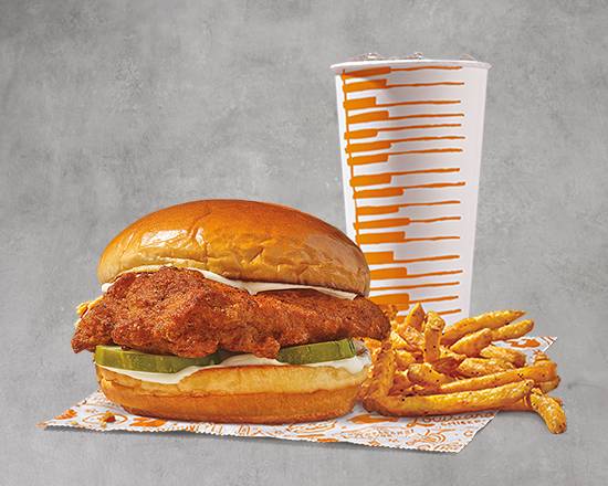 Order NEW Classic Blackened Chicken Sandwich Combo food online from Popeyes Chicken and Biscuits store, Arlington on bringmethat.com