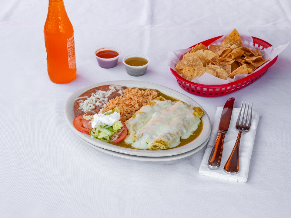 Order Enchiladas food online from Amigos Pizza & Taco store, Carol Stream on bringmethat.com
