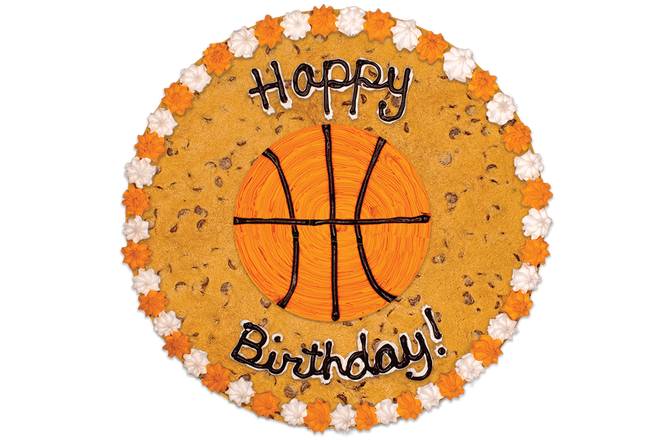 Order #403: Birthday Basketball food online from Nestle Tollhouse Cafe store, Highland Village on bringmethat.com