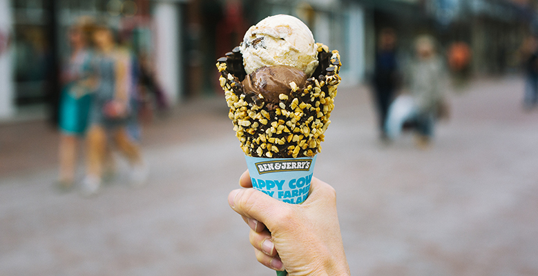 Order Chocolate Dipped Waffle Cone with Peanuts food online from Ben & Jerry store, Northridge on bringmethat.com