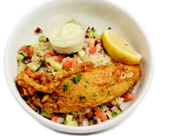 Order Chicken Schnitzel Bowl food online from George's Greek Grill-Fig at 7th store, Los Angeles on bringmethat.com