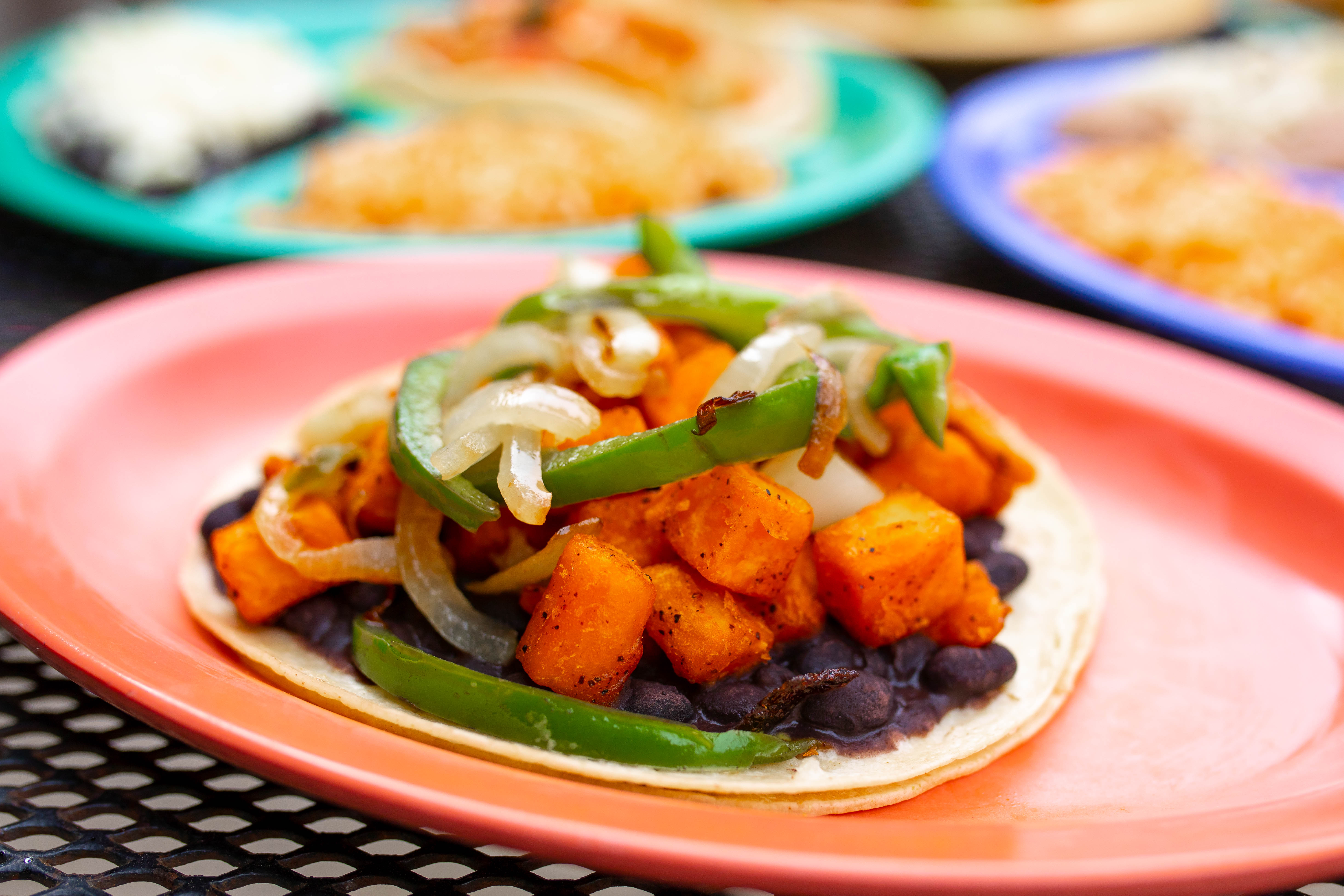 Order  - Sweet Potato ＆ Black Bean Taco food online from Chubby's Tacos store, Durham on bringmethat.com