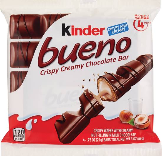 Order Kinder Bueno Crispy Cream Chocolate Bar, 4 CT food online from Cvs store, WEST COVINA on bringmethat.com