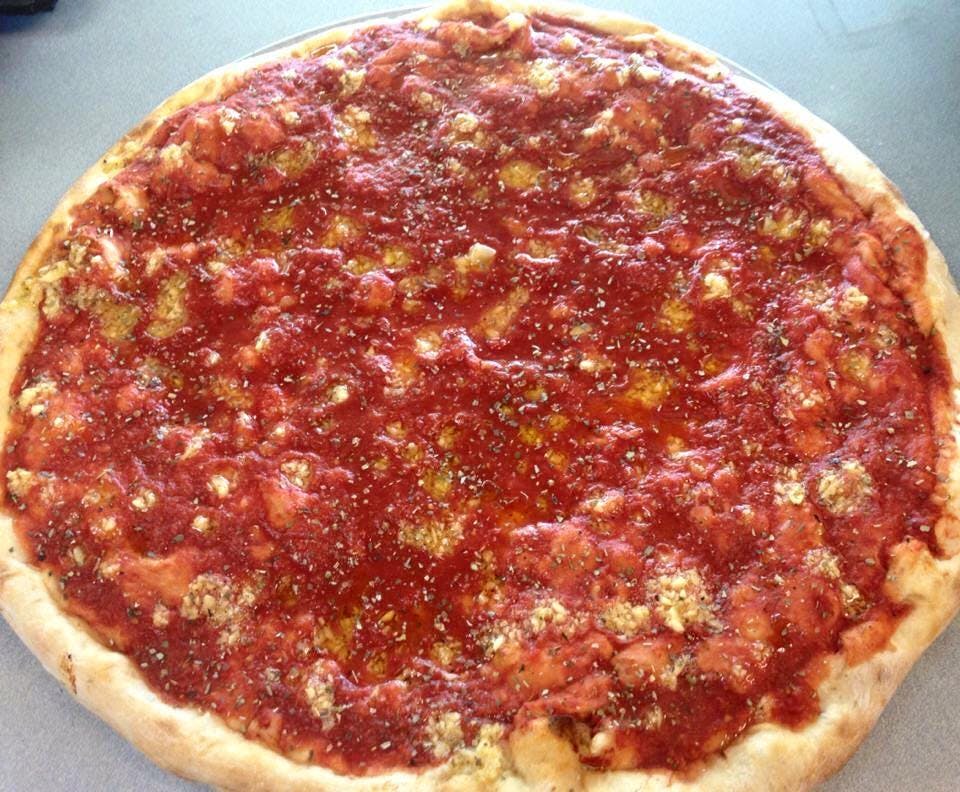 Order Tomato Pie - Small 10'' food online from Nino's Pizzarama store, Willow Grove on bringmethat.com
