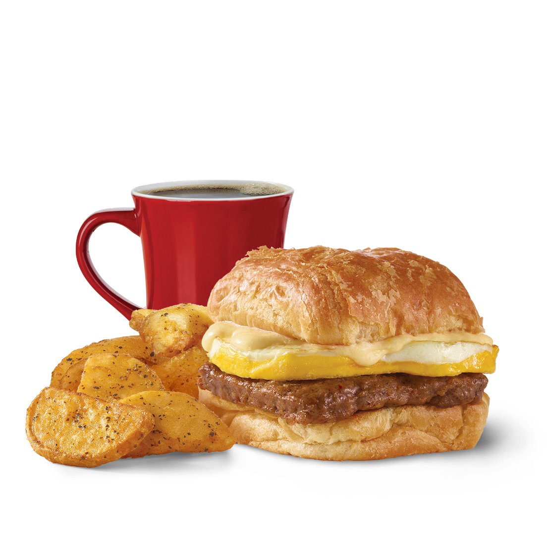 Order Sausage, Egg & Swiss Croissant Combo food online from Wendy store, Corona on bringmethat.com