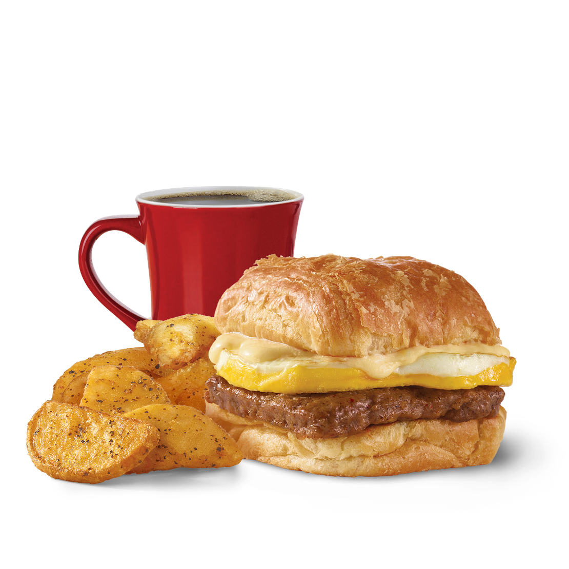 Order Sausage, Egg & Swiss Croissant Combo food online from Wendy store, Fairbanks on bringmethat.com