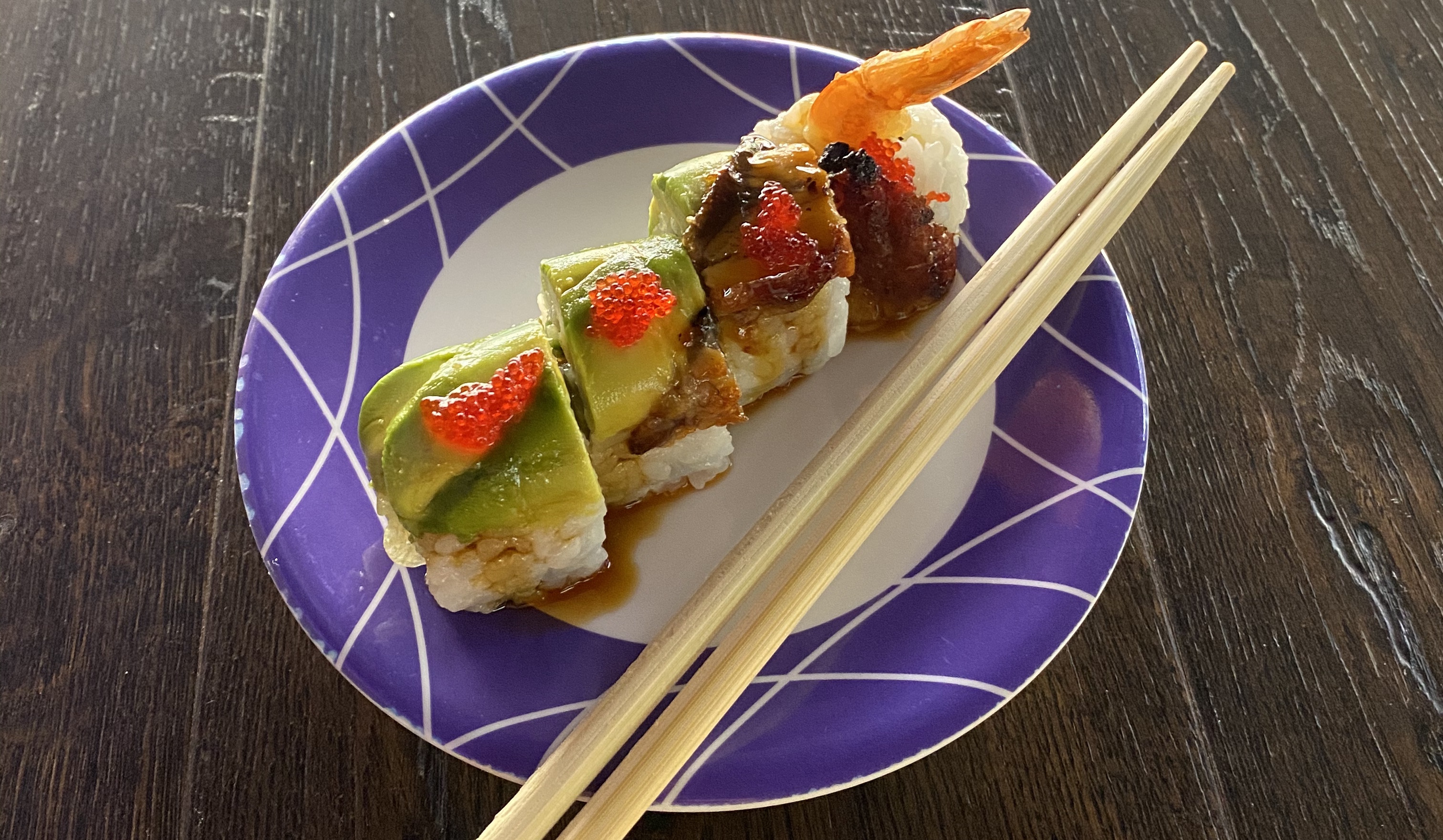 Order Dragon Roll - 4 Pieces food online from Sushi Train store, Minneapolis on bringmethat.com
