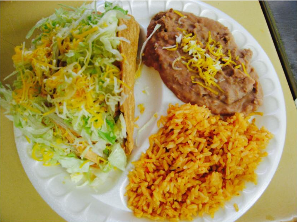 Order #2. Beef Tacos Combo Plate food online from Diego Mexican Food store, Oceanside on bringmethat.com