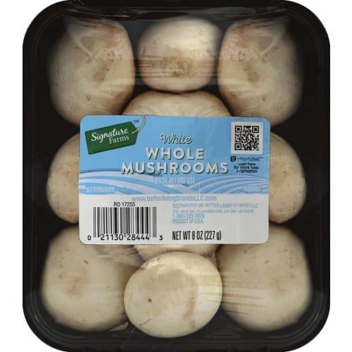 Order Signature Farms · White Whole Mushrooms (8 oz) food online from Carrs Express store, Wasilla on bringmethat.com