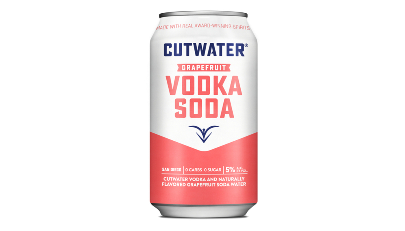 Order Cutwater Grapefruit Vodka Soda 12oz Can food online from Spikes Bottle Shop store, Chico on bringmethat.com