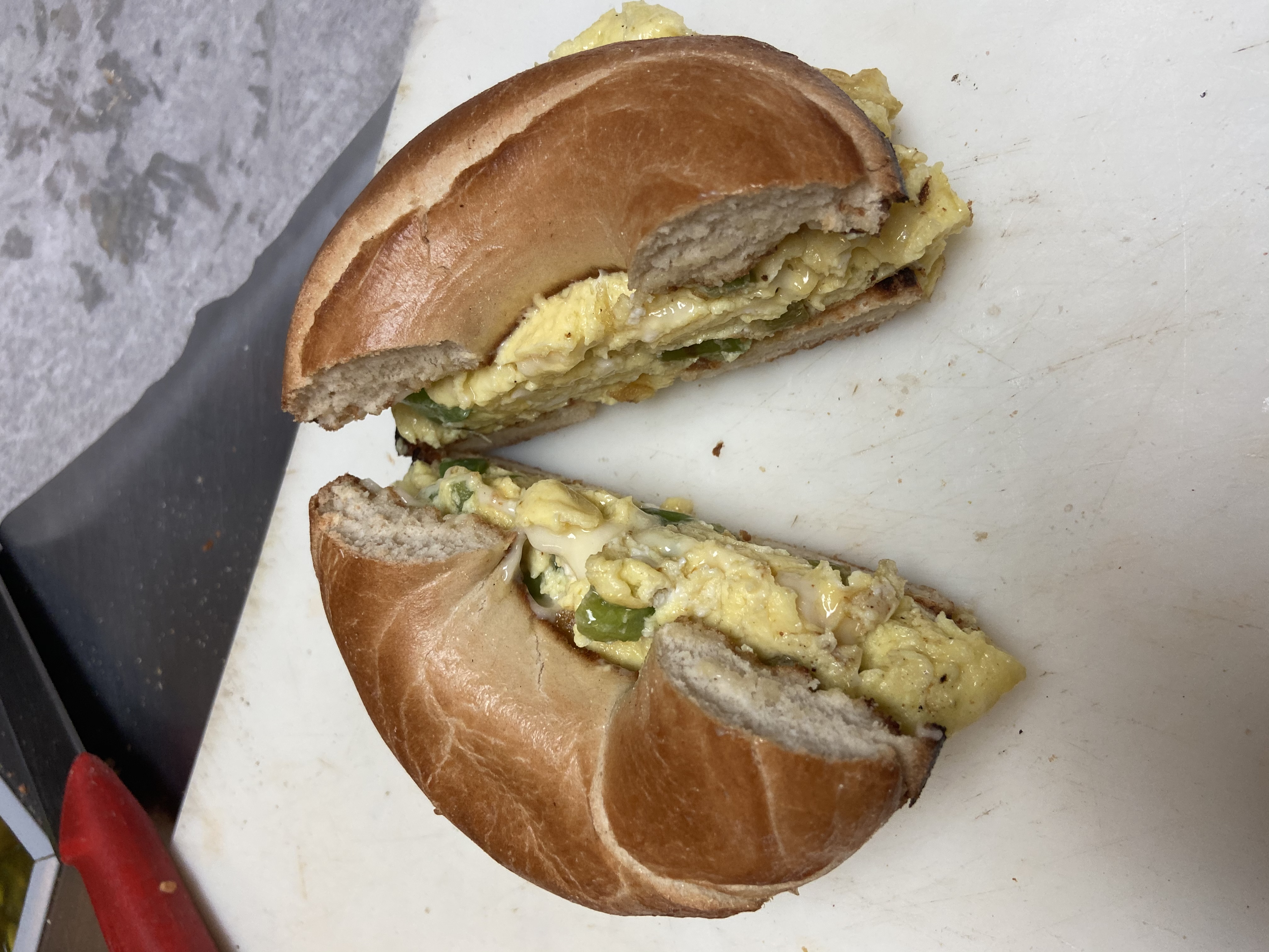 Order Green Pepper, Egg and Cheese Breakfast Sandwich food online from Wacky Zaki's store, Philadelphia on bringmethat.com