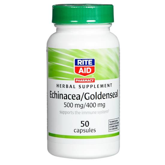 Order Rite Aid Pharmacy Echinacea Goldenseal Capsules 500mg (50 ct) food online from Rite Aid store, Palm Desert on bringmethat.com